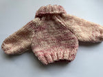 Hand Knitted Pink Varigated Jumper 10"/26cm chest