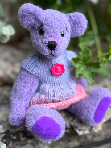LILA - Handmade Artist Teddy Bear made by Bearly Sane Bears