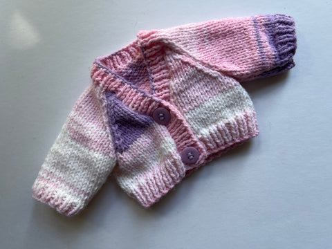 Hand Knitted Cardigan 12"/30cm chest