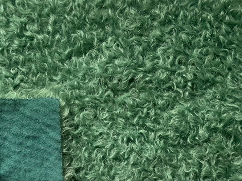 25mm Hand Dyed medium dense curled mohair - Pine Green