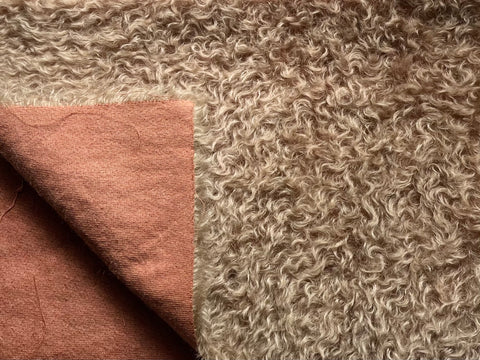 25mm Hand Dyed medium dense curled mohair - Taupe