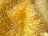 25mm Hand Dyed medium dense curled mohair - Yellow