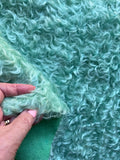25mm Hand Dyed medium dense curl mohair - Soft Green