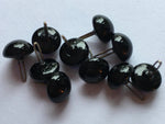 BLACK Shiny Glass Eyes Straight Stems x 5 pairs