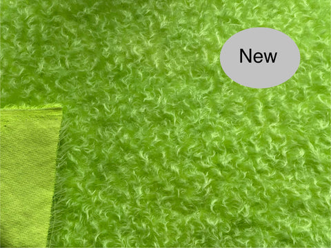 25mm Hand Dyed medium dense ratinee mohair - Neon Green