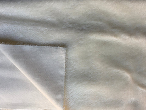 12mm Sparse straight pile mohair - White/Natural