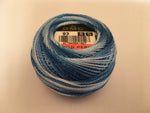 Perle Variegated Cotton Nose Thread size 8 - Pale Blues